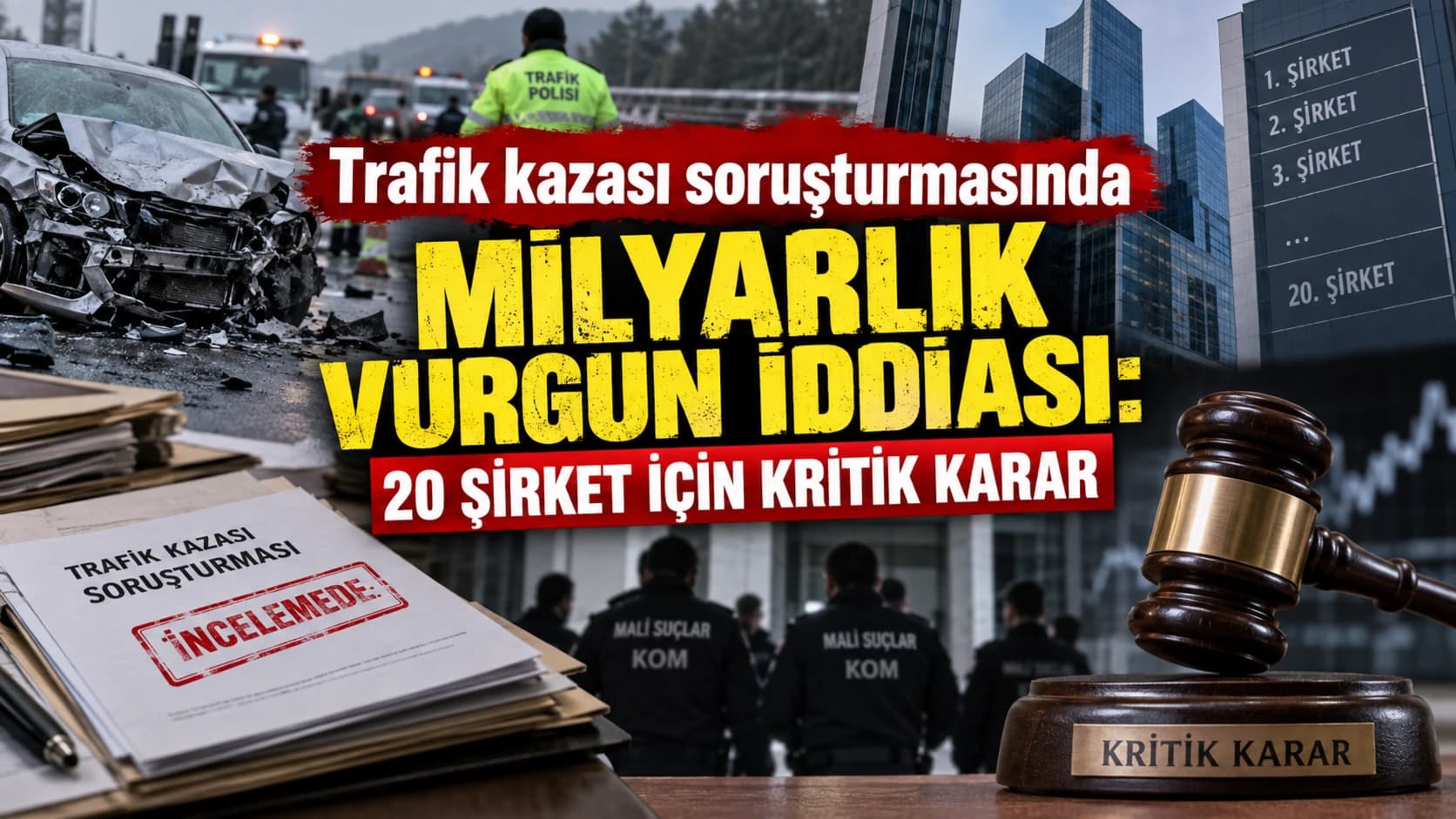 Trafik kazası soruşturmasında milyarlık vurgun iddiası: 20 şirket için kritik karar