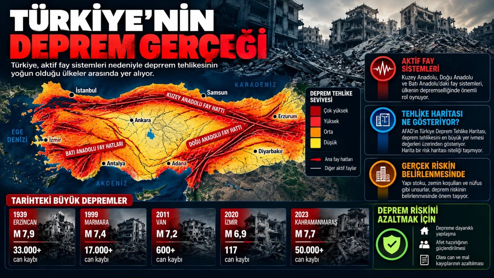 TÜRKİYE’NİN DEPREM GERÇEĞİ: FAYLAR ÜLKENİN DÖRT BİR YANINA UZANIYOR