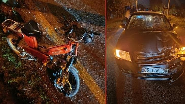 Otomobille çarpışan motosikletin sürücüsü öldü